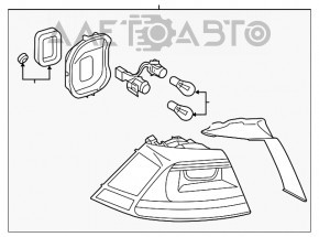 Lampa exterioară aripă stângă VW Golf 15- SUA