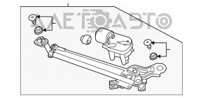 Trapezul de curățare a parbrizului cu motor pentru VW Golf 15-