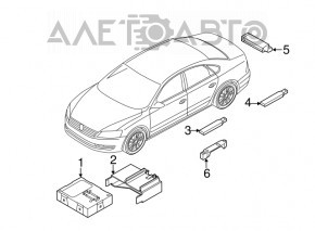 Modulul de control al accesului fără cheie VW Passat b8 16-19 SUA