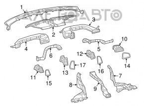 Tubul de aer al torpilei dreapta pentru Dodge Challenger 15-19, restilizat, negru.