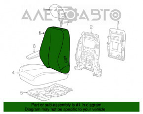 Scaun pasager Dodge Grand Caravan 11-20, material textil, negru, reglabil mecanic, fără airbag