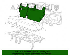 Задний ряд сидений 3 ряд Dodge Grand Caravan 11-20 тряпка, черн