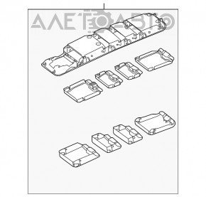 Plafonul de iluminare frontal pentru VW Tiguan 09-17 fără panoramic, gri, cu control.