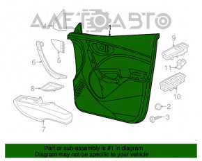 Capacul ușii, cartela frontală dreapta Dodge Dart 13-16 negru