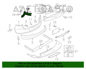 Absorbantul de impact al barei spate VW Tiguan 09-17 este rupt în colț.