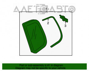 Geamul surd din spate, stânga, VW Tiguan 09-17, crom