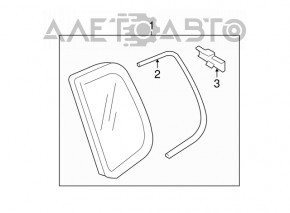 Geamul surd din spate, dreapta, VW Tiguan 09-17, crom