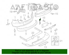 Capacul carligului de tractare pentru bara spate VW Tiguan 09-17, structura nouă originală