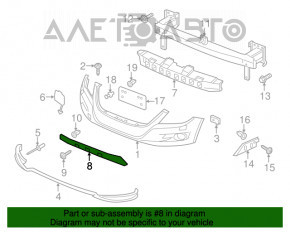 Capacul buzei bara fata VW Tiguan 12-17 rest Track&Avenue nou OEM original