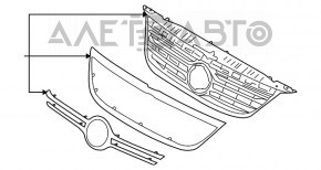 Решетка радиатора grill в сборе VW Tiguan 09-11 дорест