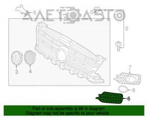 Grila bara stânga VW Tiguan 12-17 fără PDC nou OEM original