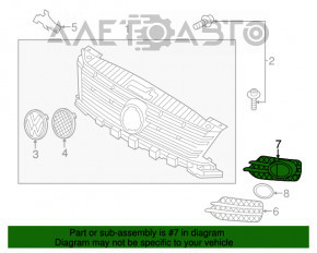Решетка бампера правая VW Tiguan 12-17 рест под птф новый OEM оригинал