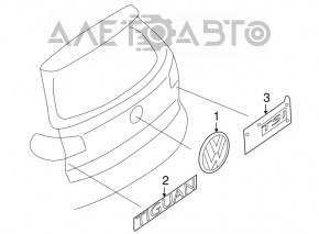 Emblema inscripționată Tiguan VW Tiguan 12-18 nou OEM original