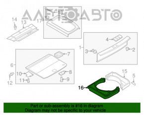 Placa de bagaje din spate din spumă de polistiren stânga VW Tiguan 09-17