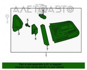 Lampa capac interior portbagaj stanga VW Tiguan 12-17 rest nou original OEM