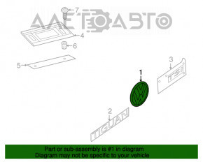Эмблема "VW" задняя VW Tiguan 18- сломаны направляйки