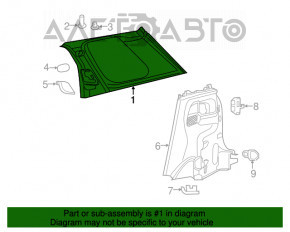 Capac spate dreapta pentru Fiat 500L 14- gri, pentru curățare chimică, ușor șifonată