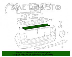 Накладка заднего бампера Fiat 500L 14-17 Lounge хром