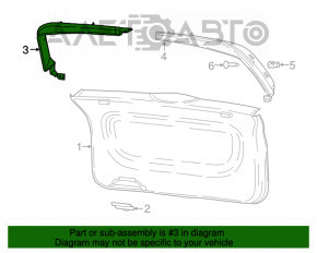 Capacul portbagajului dreapta Fiat 500L 14- gri.