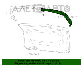 Capacul portbagajului stânga Fiat 500L 14- gri.