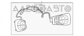 Butonul de control de pe volanul Fiat 500L 14- este rupt, are zgârieturi.