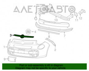 Молдинг решетки радиатора grill Fiat 500L 14- Lounge, обломаны крепления, тычки