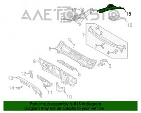 Grila stergatoarelor din plastic dreapta VW Tiguan 18-