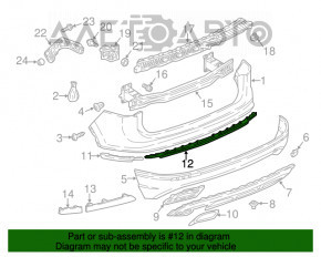 Moldura bara spate centrala VW Tiguan 18- crom