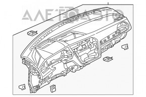 Торпедо передняя панель без AIRBAG VW Tiguan 18- черная