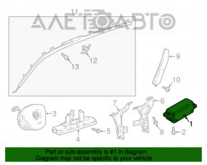 Подушка безопасности airbag пассажирская в торпеде VW Tiguan 18- стрельнувшая