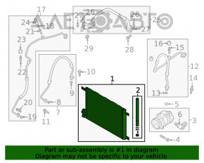 Radiatorul condensatorului de aer condiționat VW Jetta 19-