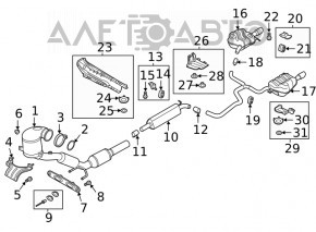 Traseul de evacuare intermediar pentru VW Golf 15- 1.8T