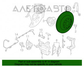 Placă de frână spate dreapta VW Atlas 18-22mm