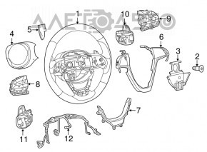 Capacul butoanelor volanului Jeep Grand Cherokee WK2 14-21