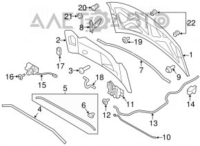 Bara de capota stanga Ford Mustang mk6 15- noua originala