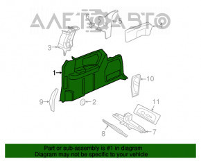 Capotă arc stânga Dodge Grand Caravan 11-20 gri, zgârieturi, rupturi