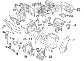 Консоль центральная подлокотник и подстаканники Jeep Renegade 15- черн