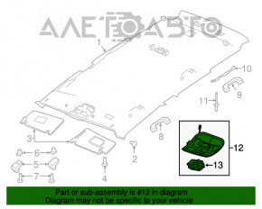 Plafonul de iluminare frontal pentru Jeep Renegade 15- sub panoramă