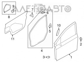 Дверь голая передняя левая Subaru XV Crosstrek 13-17 оранж G2U