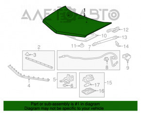 Capota goală Acura MDX 07-13 argintie, după grindină