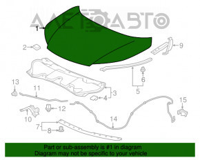 Capota goală Honda CRV 12-16 albastră BG62M, mici lovituri