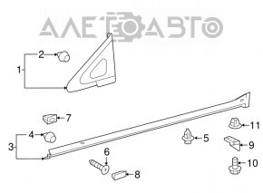 Triunghiul colțului aripii din față stânga pentru Lexus RX350 RX450h 16-22