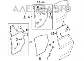 Ușa goală din spate dreapta pentru Subaru Outback 10-14