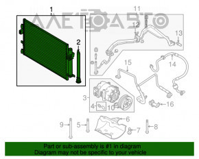 Радиатор кондиционера конденсер Ford Focus mk3 15-18 2.0 рест TYC