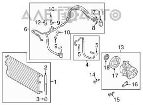 Radiatorul condensatorului de aer condiționat Hyundai Tucson 16-18 2.0 2.4 nou TYC Taiwan