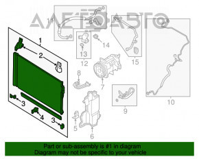 Radiatorul condensatorului de aer condiționat pentru Infiniti Q50 16- 3.0 nou TYC Taiwan