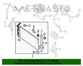 Radiatorul condensatorului de aer condiționat Nissan Maxima A36 16- nou TYC Taiwan