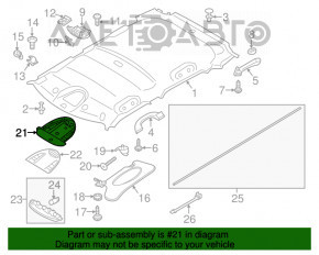 Plafonul de iluminare frontal pentru Mini Cooper Countryman R60 10-16, negru, fără panoramică.