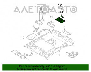 Plafonul de iluminare frontal pentru BMW 335i e92 07-13 bej, sub tavanul panoramic