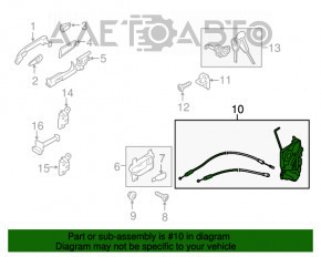 Blocarea ușii din fața dreapta a Subaru Legacy 15-19